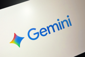 The image shows the Google Gemini logo, featuring the word "Gemini" in blue text next to a four-pointed star shape with a gradient of blue, green, yellow, and red colors on a white background, hinting at AI Algorithm Secrets. - Ketamine